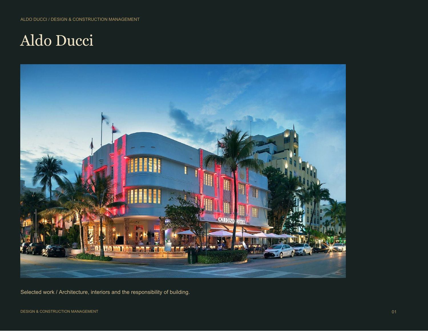 Aldo Ducci / DESIGN & CONSTRUCTION MANAGEMENT