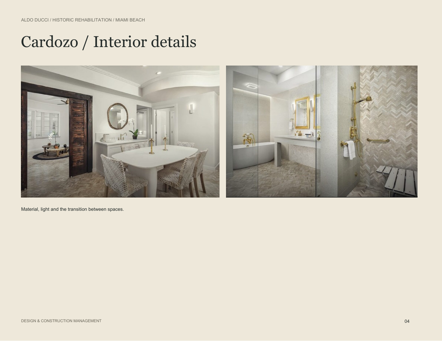 Cardozo / Interior details / Historic rehabilitation / Miami Beach