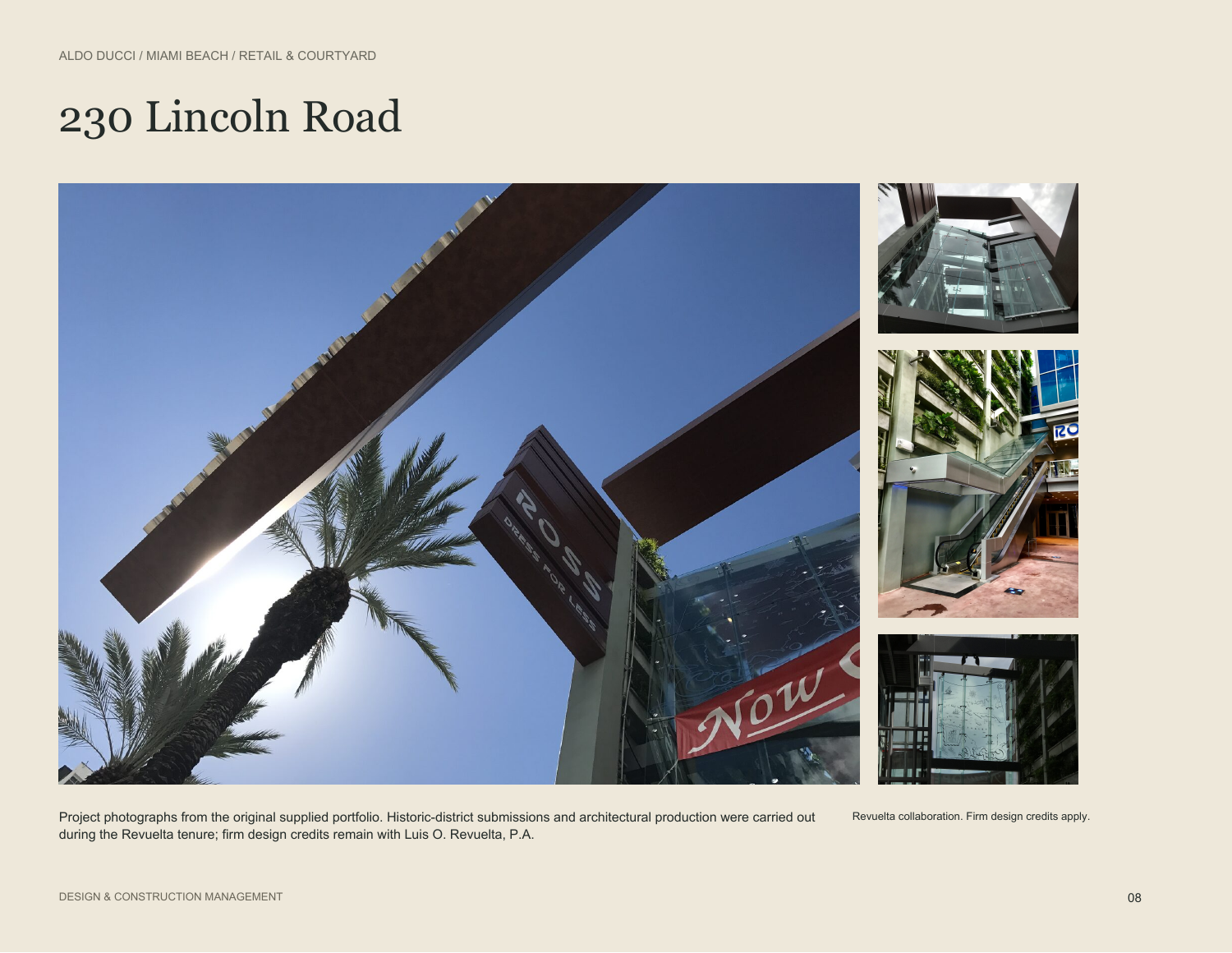 230 Lincoln Road / Miami Beach / Retail & courtyard