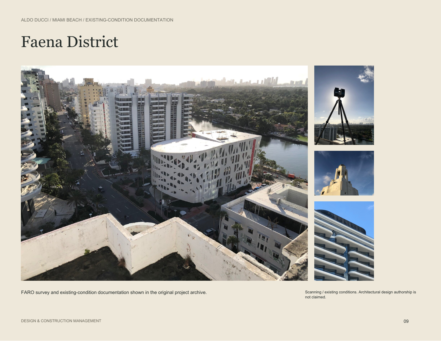 Faena District / Miami Beach / Existing-condition documentation