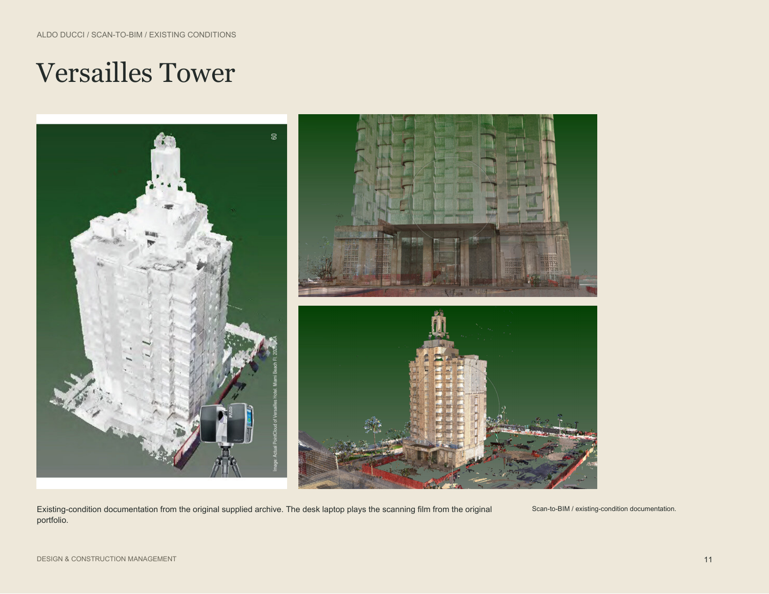 Versailles Tower / Scan-to-BIM / Existing conditions