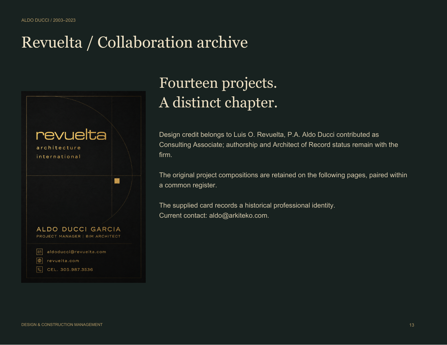 Revuelta / Collaboration archive / 2003–2023