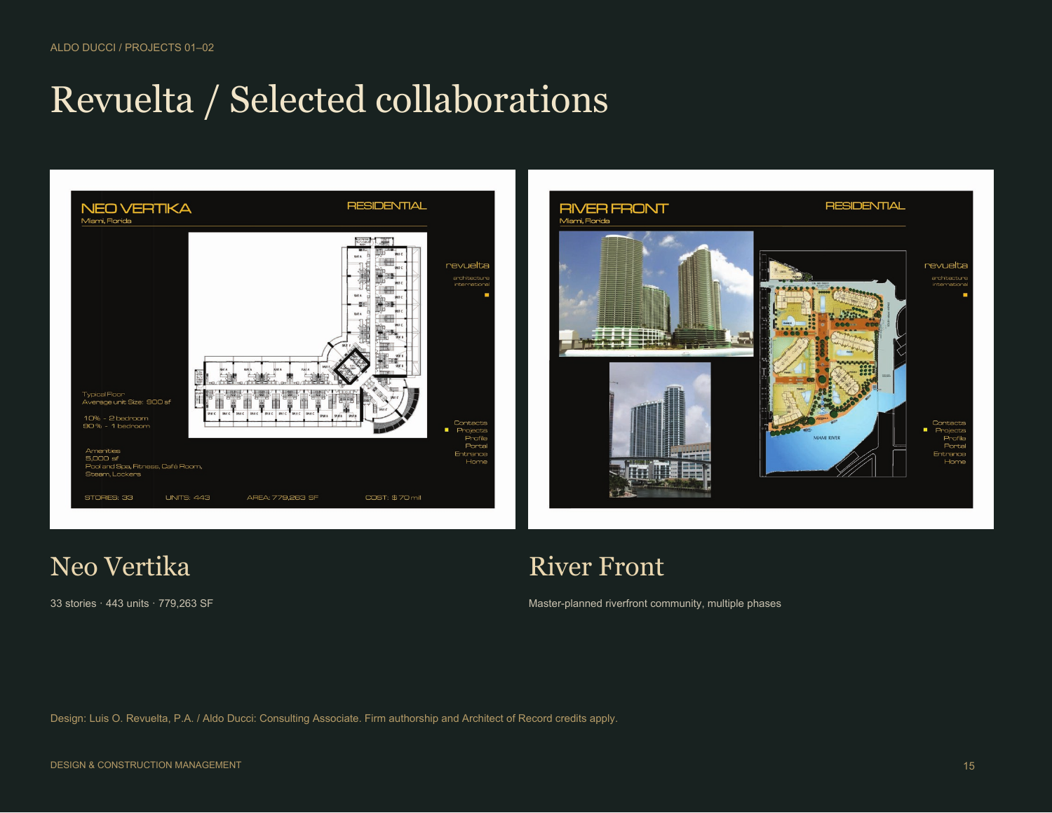 Revuelta / Selected collaborations / PROJECTS 01–02