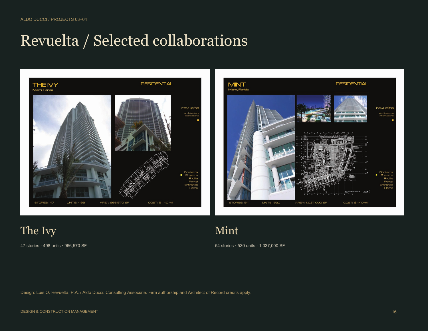 Revuelta / Selected collaborations / PROJECTS 03–04