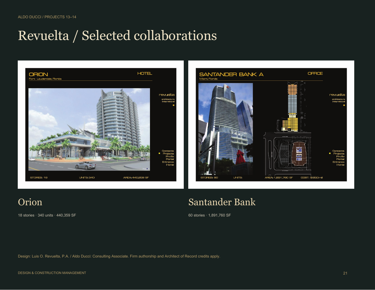 Revuelta / Selected collaborations / PROJECTS 13–14