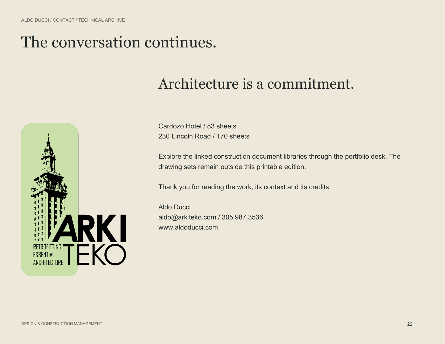 The conversation continues. / CONTACT / TECHNICAL ARCHIVE